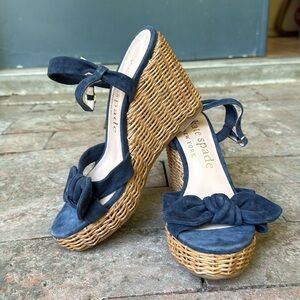 Kate Spade Navy Blue Wedge Sandals